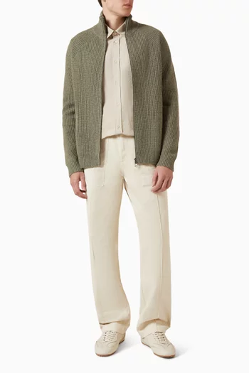 Delta Zip Knit Sweater in Wool