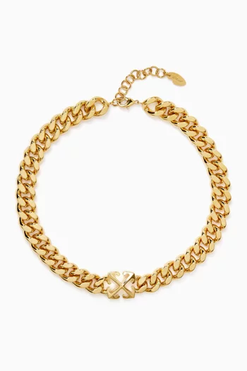 Arrow Chain Necklace in Brass