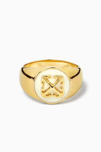 Round Arrow Ring in Brass