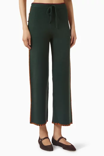 Blanket Stitch Wide-leg Pants in Knit