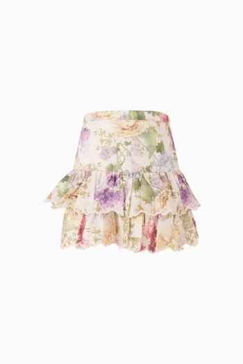 Seraphina Ruffled Mini Skirt in Cotton