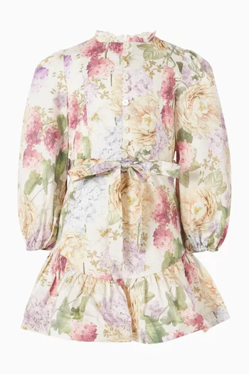 Seraphina Belted Mini Dress in Cotton