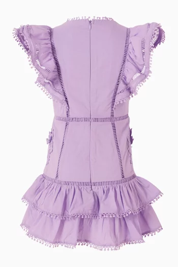 Carloyn Frilled Mini Dress in Cotton