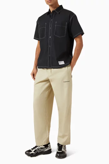 Visible Stitching Shirt in Cotton-blend