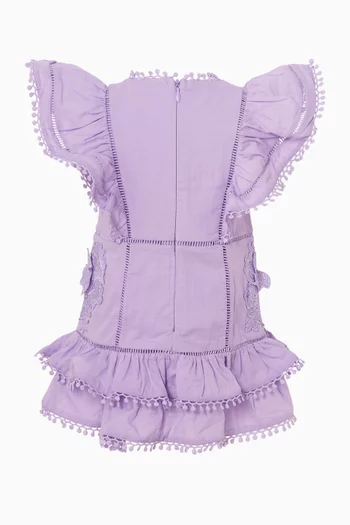 Carolyn Frill Mini Dress in Cotton