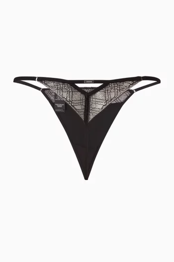 Lace-trim Thong