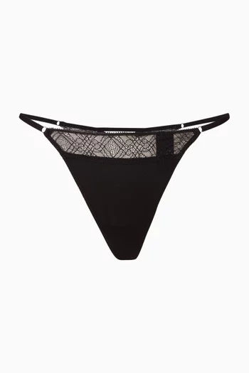 Lace-trim Thong