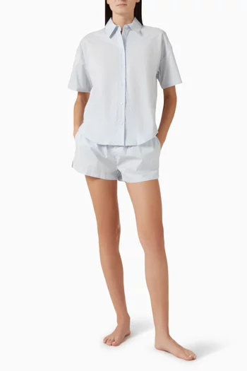 Shirt & Shorts Set in Cotton-poplin