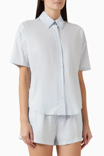 Shirt & Shorts Set in Cotton-poplin