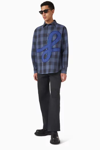 Check Logo Shirt in Cotton