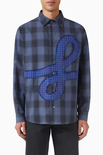 Check Logo Shirt in Cotton