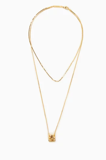 Bombe Anagram Necklace in Gold-tone Brass