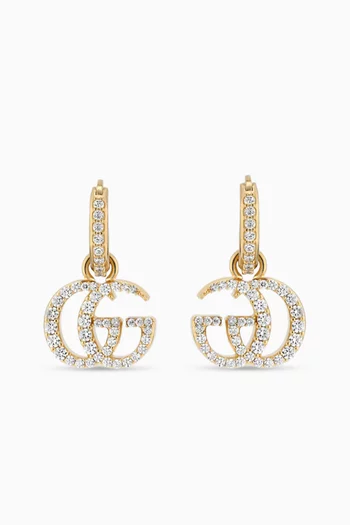 GG Marmont Crystal Earrings in Brass