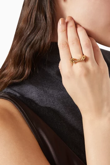 Nameplate Ring in Plated Brass