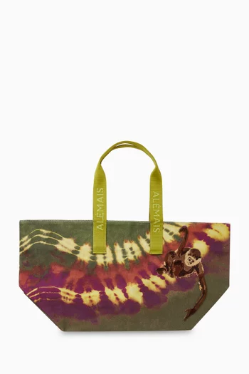 Safi Textured Patch Beach Tote Bag in Cotton