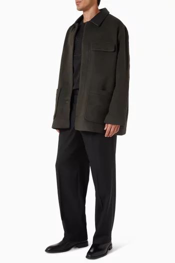 Melton Car Coat in Wool-blend