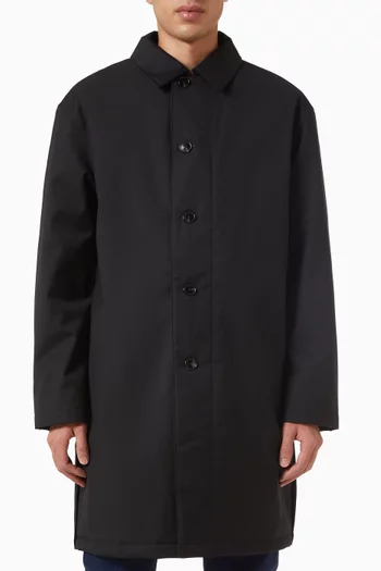 Car Buttoned Coat in Tech-wool