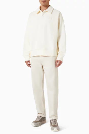 Logo Polo Sweater in Cotton Terry
