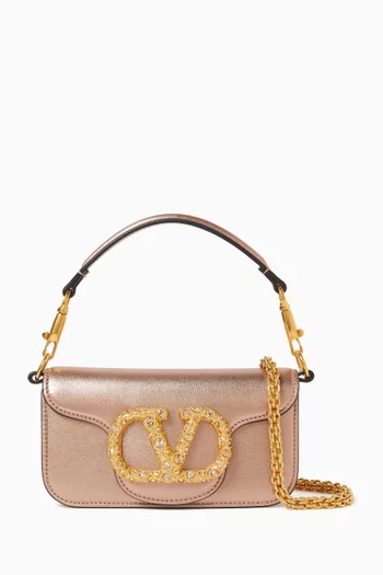 Small Locò Jewel Shoulder Bag in Laminated Calfskin