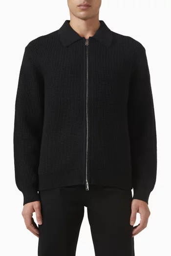 Gary Zip Cardigan in Cotton Blend
