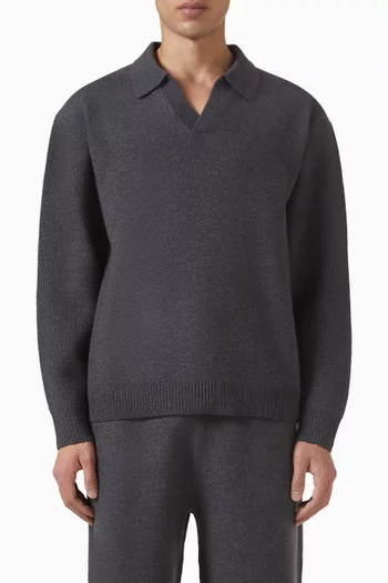 Polo Sweater in Merino Wool