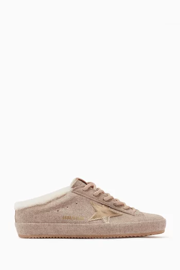Super-Star Sabot Mules in Shearling & Wool