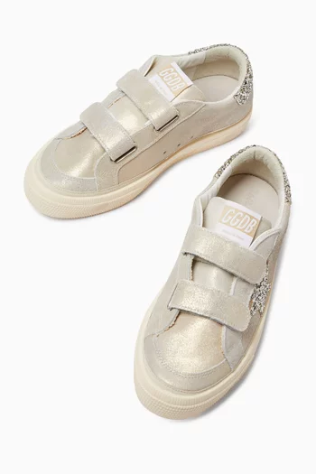 May School Sneakers in Metallic Leather