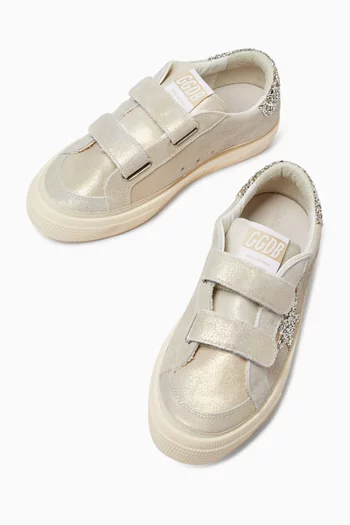 May School Sneakers in Metallic Leather