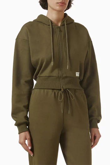 Batwing Zip Sleeve Hoodie in Cotton Fleece