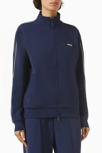 Contrast Panel Track Jacket in Scuba Soft