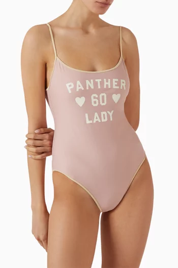 Printed One-piece Swimsuit in Lycra