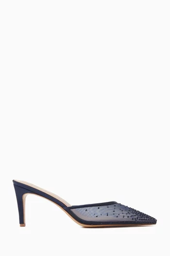 Rada 75 Crystal Mules in Mesh & Satin