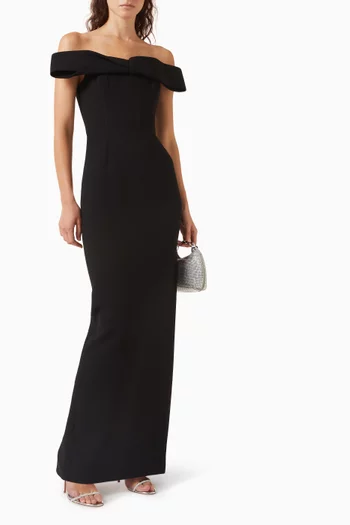 Rydell Off-shoulder Gown in Crepe