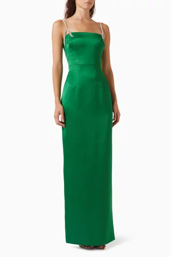 Leora Embellished Gown in Satin