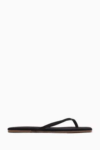 Lily Square-toe Flip-Flops in Suede