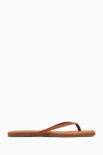 Lily Square-toe Flip-Flops in Suede