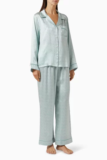 Inez Printed Long PJ Set in Washable Silk