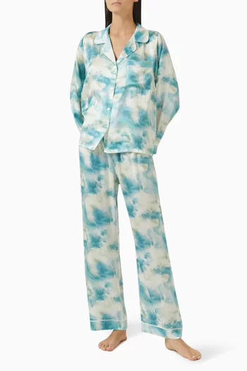 Inez Printed Long PJ Set in Washable Silk
