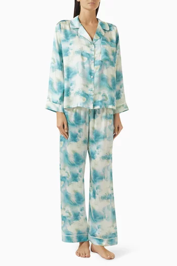 Inez Printed Long PJ Set in Washable Silk