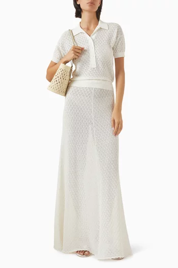 Lenna Polo Top in Cotton-knit