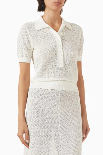 Lenna Polo Top in Cotton-knit