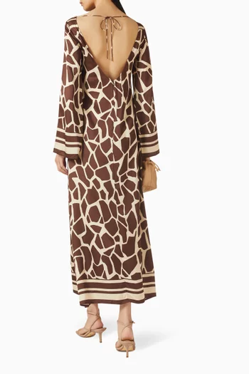 Orsino Printed Dress in Viscose Satin