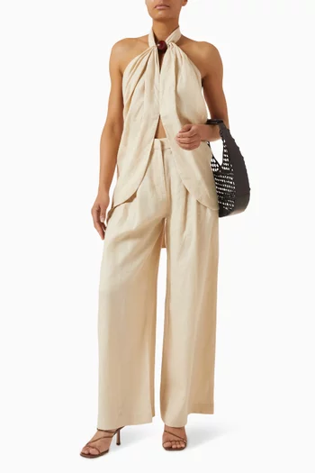 Sofia Wide-leg Pants in Linen