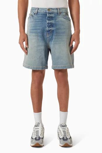 Boxy Traxedo Shorts in Denim