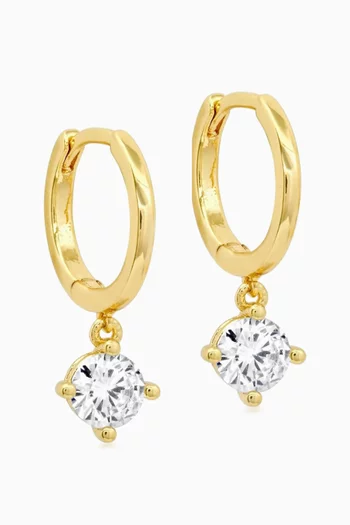 Single Charm Huggies in Gold-plated Brass