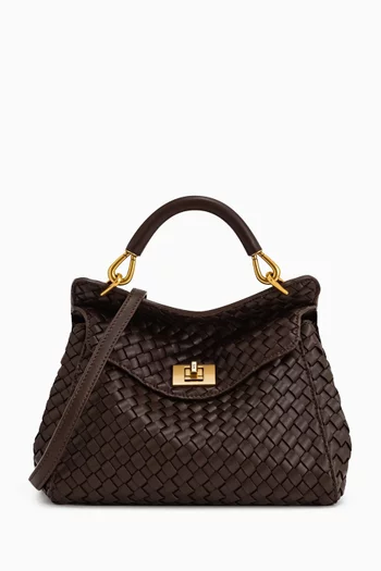 Lucia Classic Top-handle Bag in Woven Vegan Leather