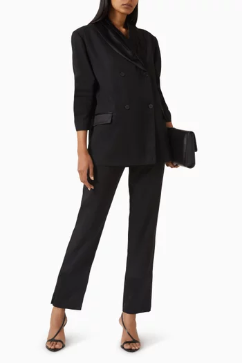 Mahoney Pants in Satin Wool-blend