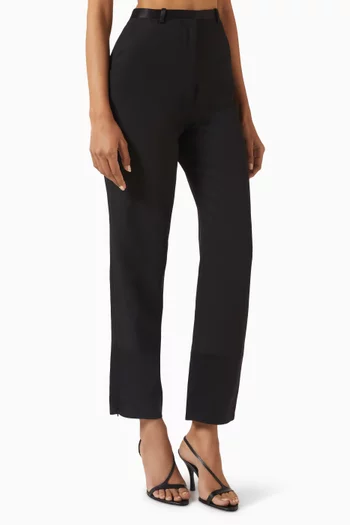 Mahoney Pants in Satin Wool-blend