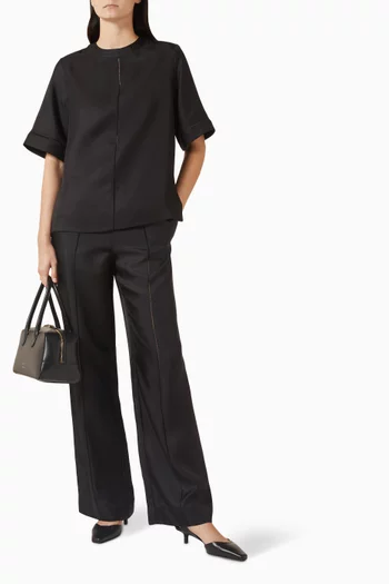 Havana Lace-stitch T-shirt in Silk