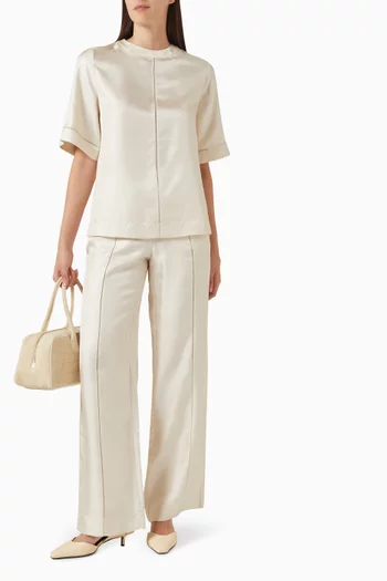 Havana Lace-stitch T-shirt in Silk